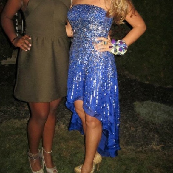 SHERRI HILL Blue beaded gown - Picture 2 of 4